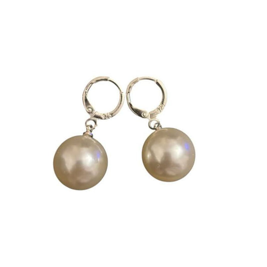 16mm Bead Pearl Earrings
