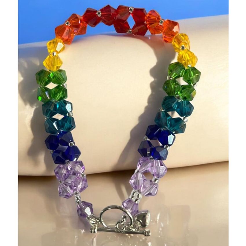 Hand Made Stitched Crystal Bead Chakra Bracelet
