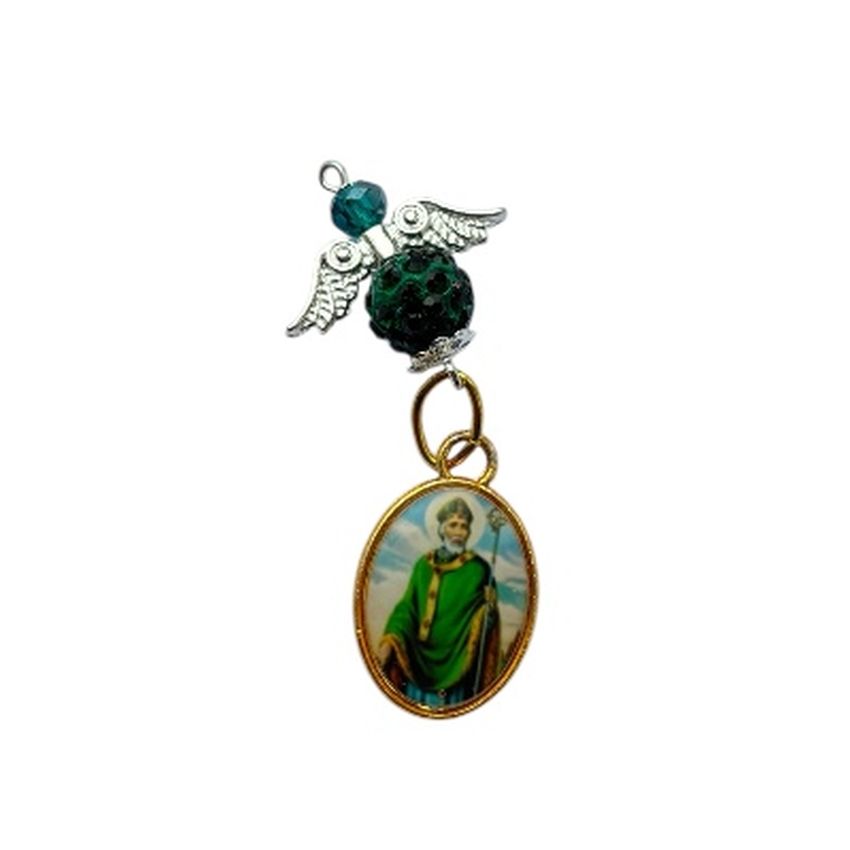 Coloured St Patrick Medal Car Angel