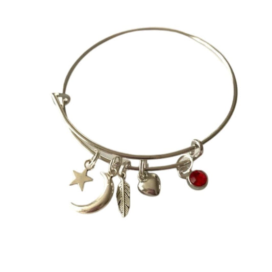 Birthstone Expanding Charm Bangle