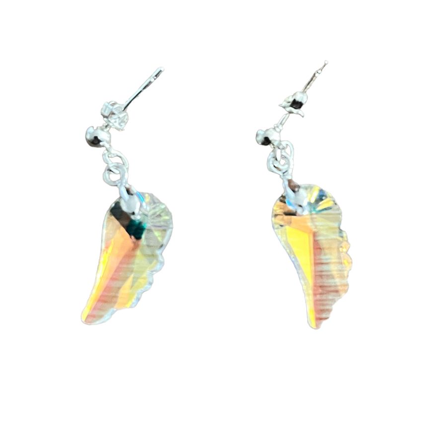 Crystal AB Angel Wings Earrings
