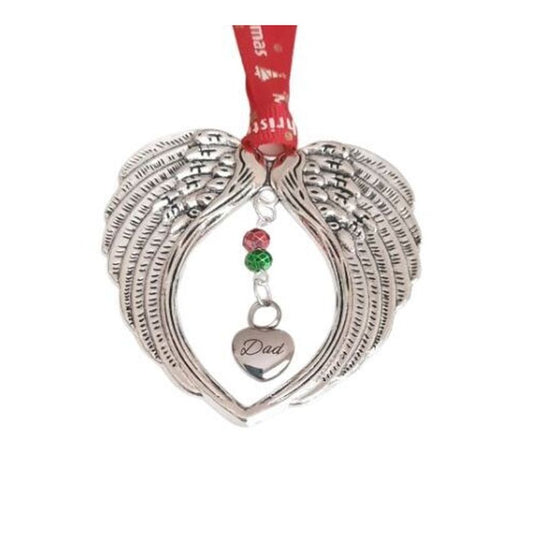 Dad Ash Locket Christmas Angel Wing Wind Chimes