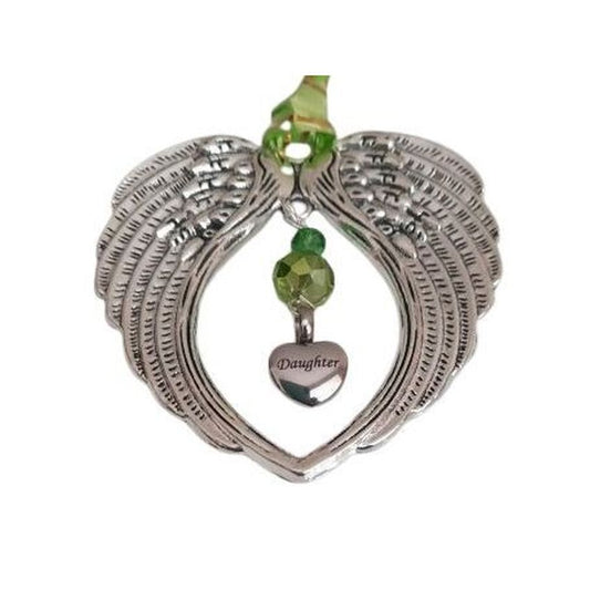 Daughter Ash Locket Christmas Angel Wing Chimes