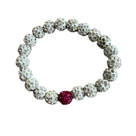 Hand Made Elasticated Shamballa Bracelet