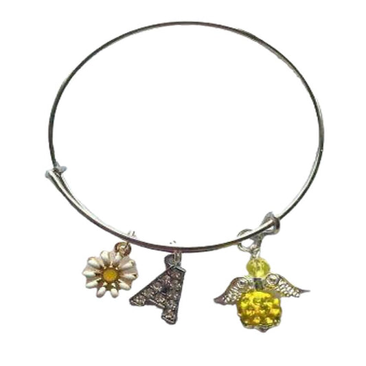 Personalised Daisy Angel Bangle