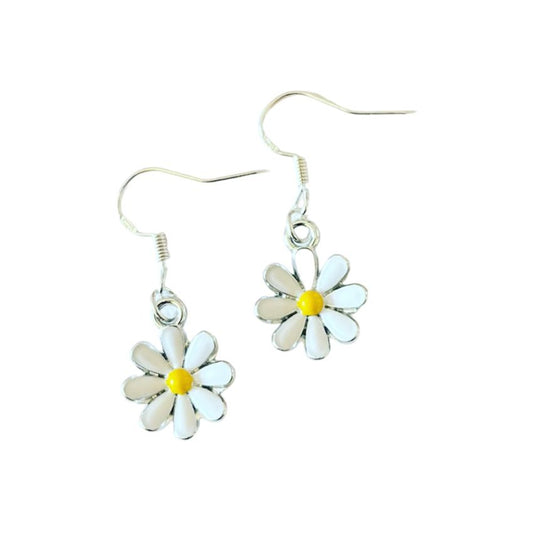 Sterling Silver Daisy Earrings
