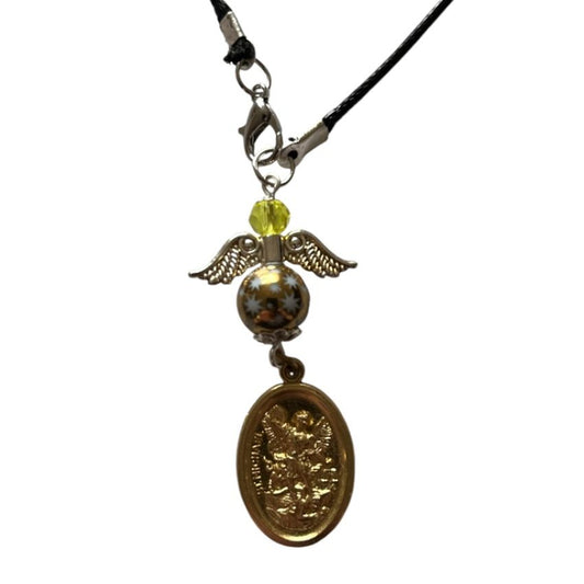 Gold Sparkle Archangel Michael Charm Angel