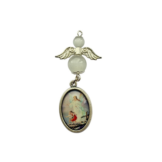 Coloured Guardian Angel Medal Car Angel