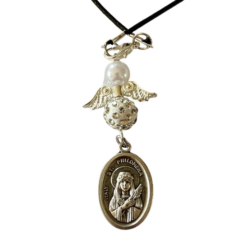 St Philomena Medal Car Angel