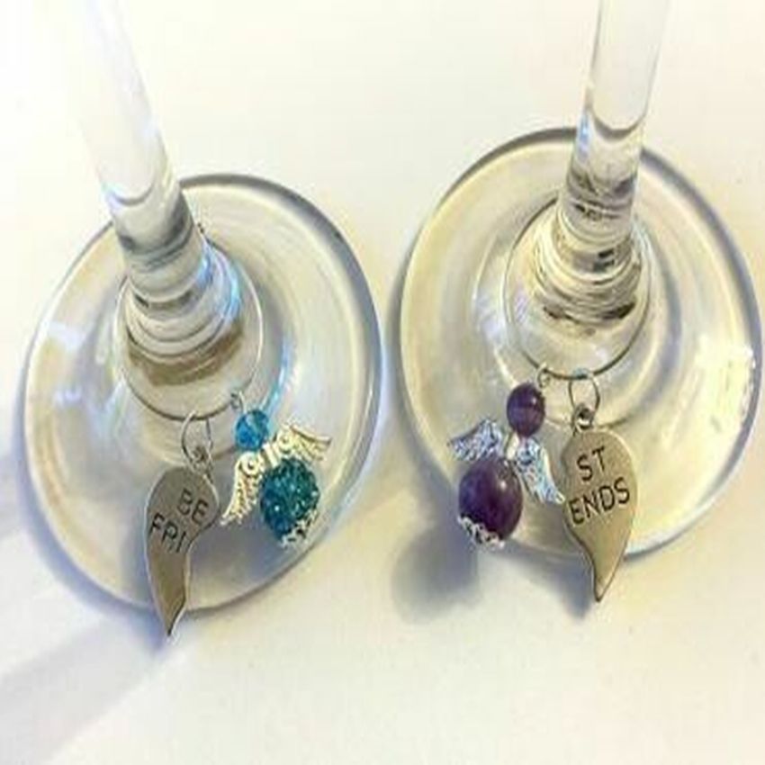 Best Friends Angel Glass Stem Charms