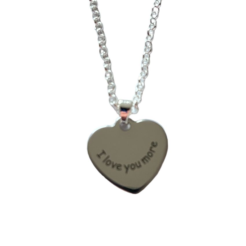 I Love You More Charm Silver Necklace