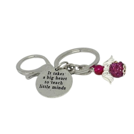 It Takes A big Heart To Teach Little Minds Charm Keyring