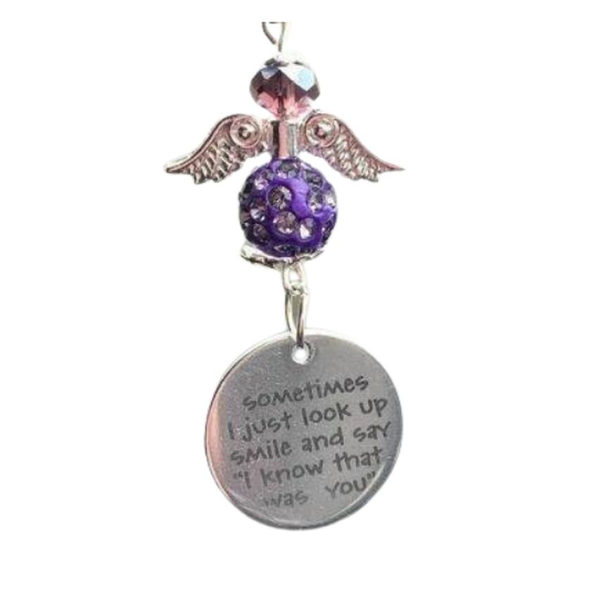 Look Up And Smile Car Angel Charm