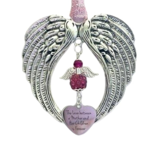 Mother And Children Love Wind Chime Angel And Wings