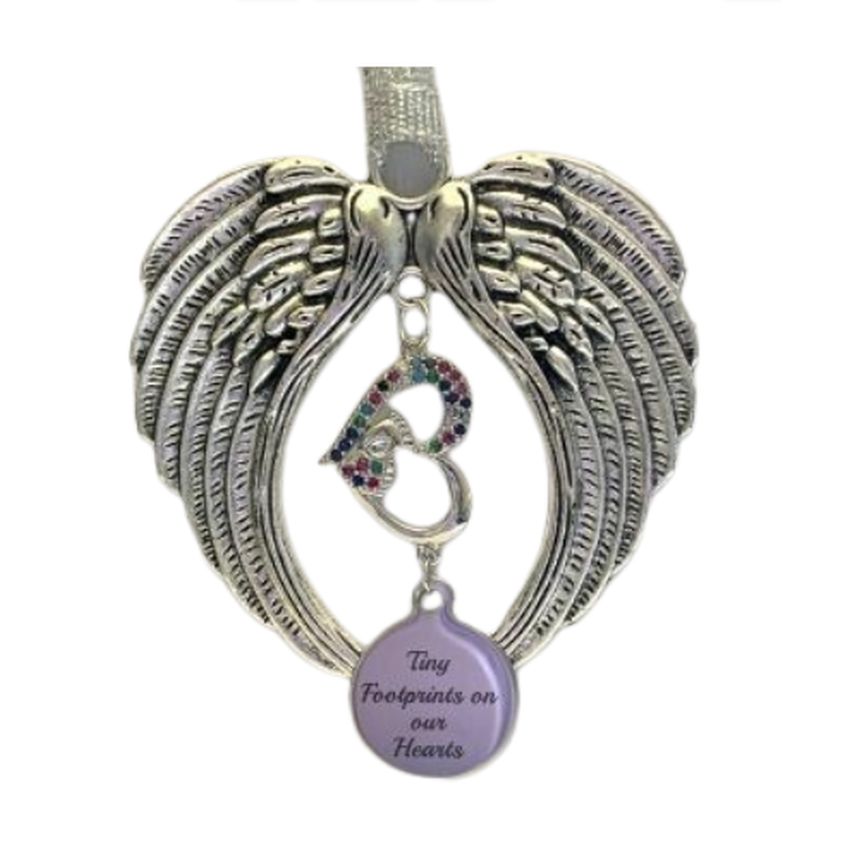 Tiny Footprints With A Heart Wind Chime Angel Wings
